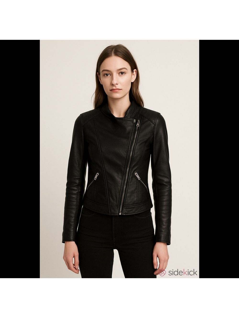 Women's Streetwear Society Black Leather Jacket Size Small